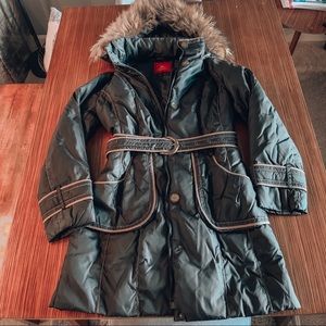 ✨ Warm Winter Down Coat, Real Fur Trim, Black, S